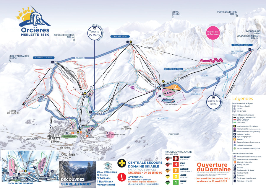 Plan des pistes d'Orcières Votre terrain de jeu